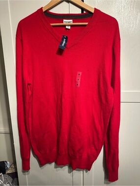 Old Navy Red V-Neck Sweater